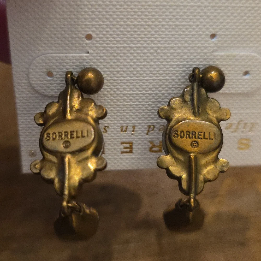 Sorrelli Blue and Gold Earrings - Picture 4 of 4